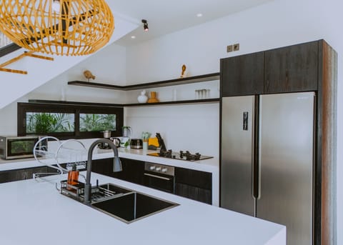 Deluxe Villa | Private kitchen | Fridge, microwave, oven, coffee/tea maker