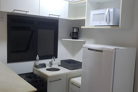 Basic Apartment | Private kitchen | Fridge, microwave, blender, cookware/dishes/utensils