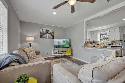 Gather around the flat screen TV.