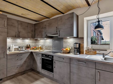 Kitchen, Kitchen Appliance, Countertop, Flooring, Cabinetry, Furniture, Interior Design, Major Appliance, Home Appliance, Home