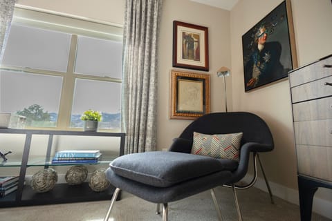 Relaxation reigns supreme in our chic bedroom