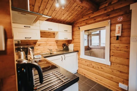 Comfort Cabin | Private kitchen | Full-size fridge, microwave, oven, stovetop