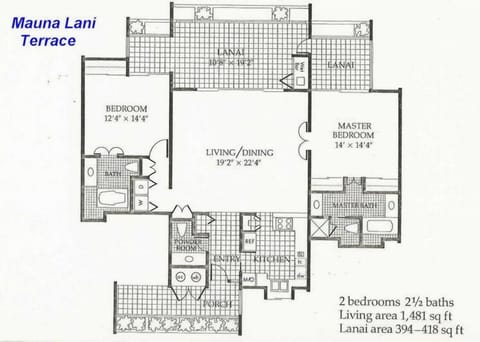 Mauna Lani Terrace H101 Floor Plan