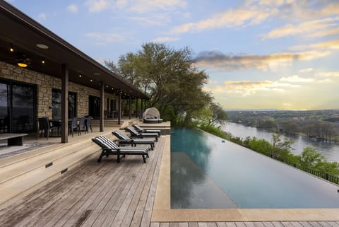 Infinity Pool with Breathtaking View of Sunset