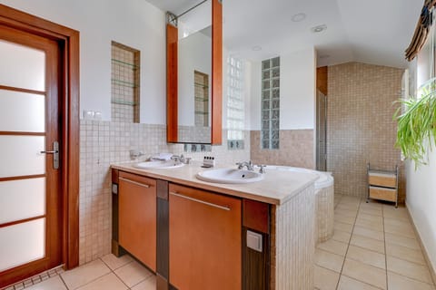 Superior Apartment | Bathroom | Deep soaking tub, towels