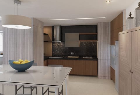 Luxury Apartment | Private kitchen | Fridge, microwave, oven, dishwasher