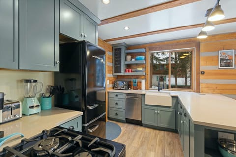 Cabin, Multiple Beds, Patio, Mountain View (Breckenridge Timber Lodge) | Private kitchen | Fridge, microwave, oven, stovetop