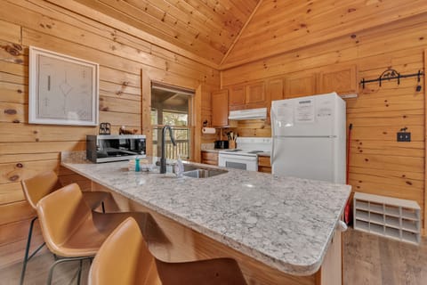 Cabin, Multiple Beds, Hot Tub, Mountain View (Moosehead Lodge) | Private kitchen | Fridge, microwave, oven, stovetop