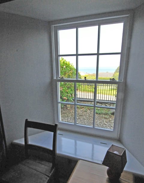 View of the sea through the window