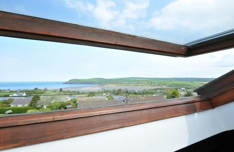 View to the sea through the Velux window