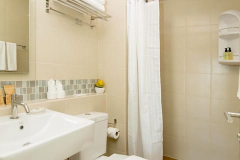 Studio by the Sea | Bathroom | Shower, free toiletries, hair dryer, bathrobes