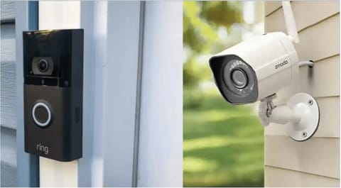 Equipped with advanced security features including a video doorbell and surveillance camera for your safety.