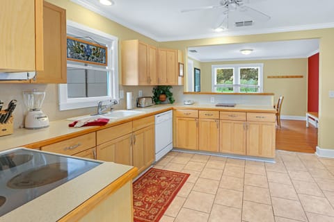Open kitchen with plenty of countertop space