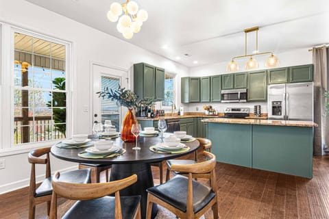 Dining room table so your group can eat together, the balcony/view is there too!