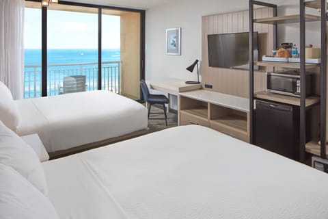 Room, 2 Queen Beds, Balcony, Oceanfront | Premium bedding, pillowtop beds, in-room safe, individually decorated