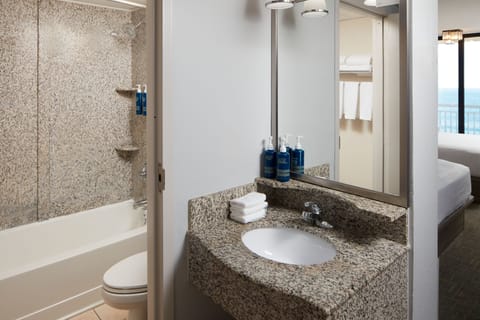 Room, 2 Queen Beds, Balcony, Oceanfront | Bathroom | Combined shower/tub, free toiletries, hair dryer, towels