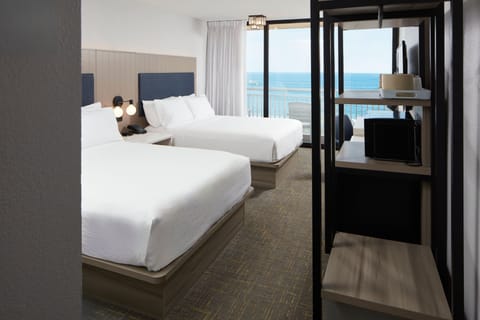 Room, 2 Queen Beds, Balcony, Oceanfront | Premium bedding, pillowtop beds, in-room safe, individually decorated