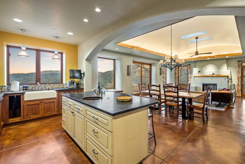 Open concept kitchen with island