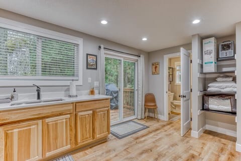 Step right out to your private deck for grilling fun! Enjoy easy indoor-outdoor living. Perfect for relaxing and savoring the fresh air.