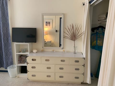 Enter the Yacht Bedroom. Each bedroom now has a smart TV