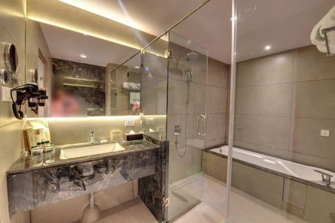 Fern Club Suite | Bathroom | Separate tub and shower, free toiletries, hair dryer, bathrobes