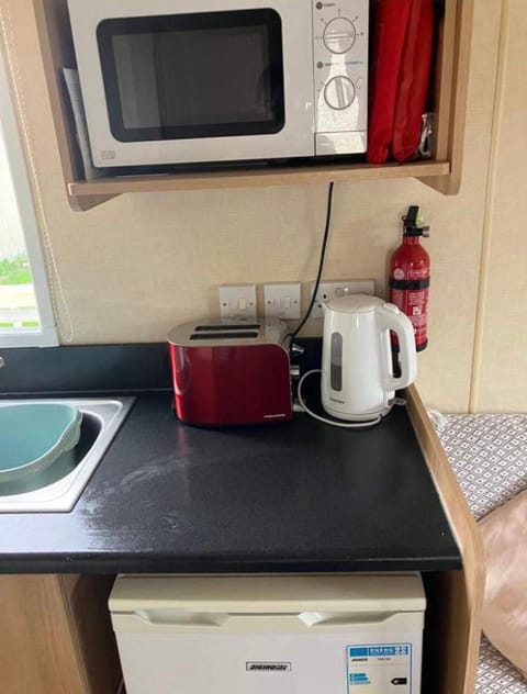 Cabin | Private kitchen | Fridge, microwave, oven, stovetop