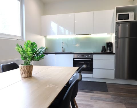 Comfort Studio | Private kitchen | Full-size fridge, microwave, oven, stovetop