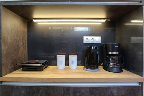 Superior Apartment | Private kitchen | Full-size fridge, coffee/tea maker, electric kettle