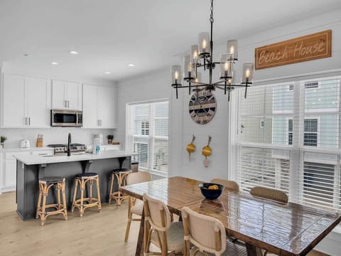 Dining area flows seamlessly into kitchen