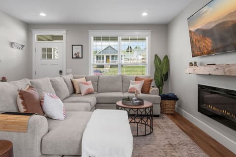 Giant wrap around couch to catch up on your favorite shows!