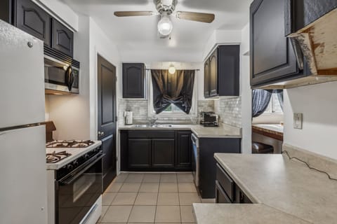 Indoors, Kitchen, Microwave, Oven, Ceiling Fan