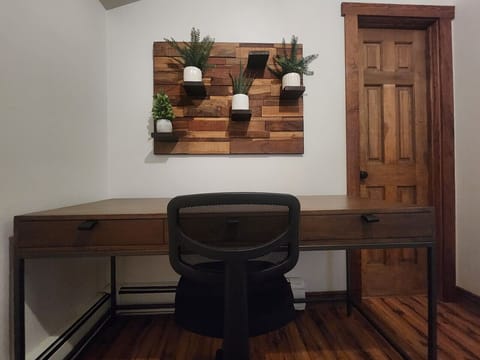 Desk and chair for work at home