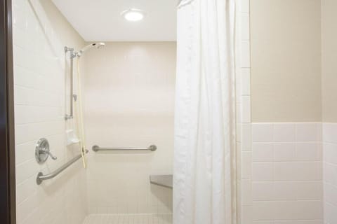 Standard Room, 1 Queen Bed, Accessible | Bathroom | Hair dryer, towels