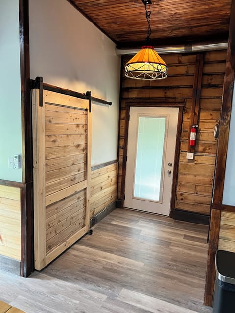 Back door leading to patio.