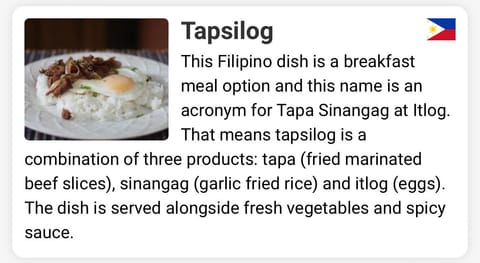 Daily local cuisine breakfast (PHP 198 per person)