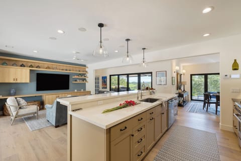 Kitchen island with barstool seating.