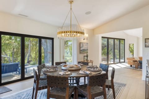 Bright, airy ambiance flows into the dining room.