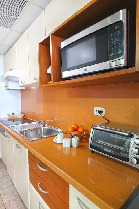 Studio, 1 Bedroom, Balcony, Ocean View | Private kitchen | Full-size fridge, microwave, oven, stovetop