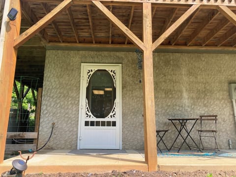 Your own private entrance. Your bungalow is the entire first floor of the house