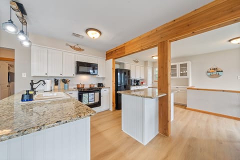 Our kitchen includes a stylish coffee bar for your favorite drinks.