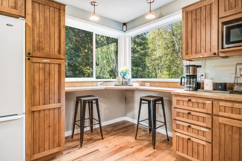 Window view of the pond from the kitchen