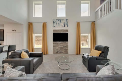 Living room Smart TV Air conditioning Carbon monoxide alarm WIFI  High chair 
Game room Study Free parking on premises Free street parking Hot water Full Kitchen with essentials Long term stays allowed Gazebo with outdoor siting, heating and grill.