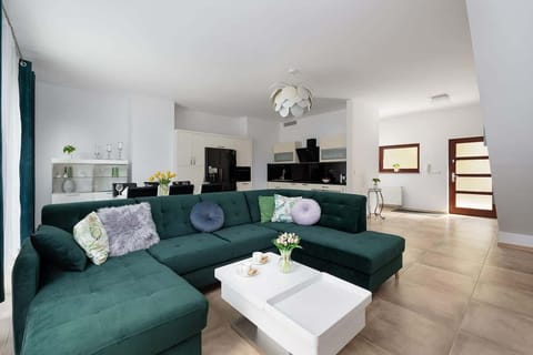 Living room with dining area.