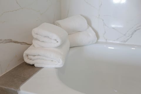 Suite, Corner | Bathroom | Combined shower/tub, hair dryer, bidet, towels