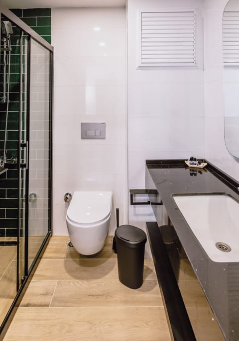 Deluxe Double Room | Bathroom | Shower, hair dryer, slippers, towels