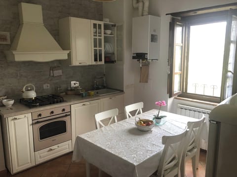 Fully equipped kitchen with hob, dish-washer boiler, coffee machine etc.. All the amenities needed for a care free vacation.