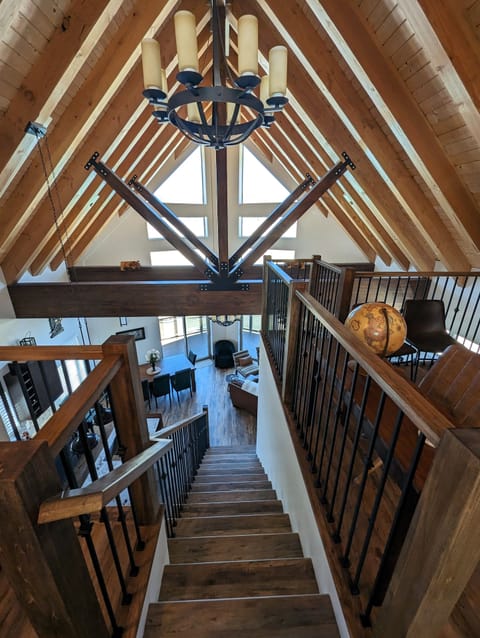 New construction with custom wood throughout for a rustic cabin-y feel.