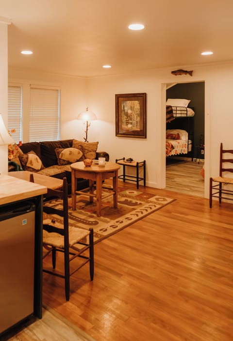 Inside the cabin looking from the kitchen