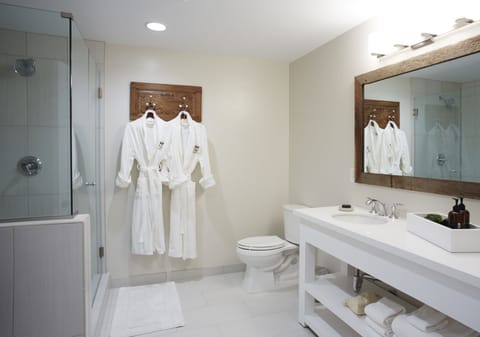 Standard Room, 1 King Bed | Bathroom | Separate tub and shower, free toiletries, hair dryer, bathrobes