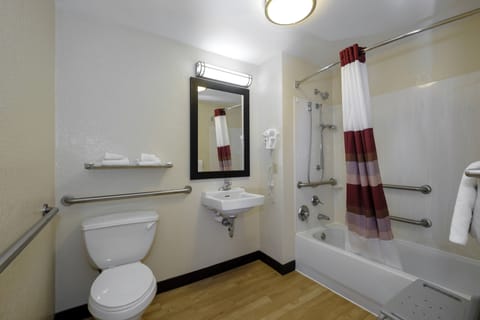 Eco-friendly toiletries, towels, soap, shampoo